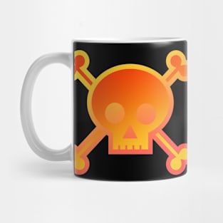 Skull and Crossbones Pirate Flag Firey Orange Gradient Mug